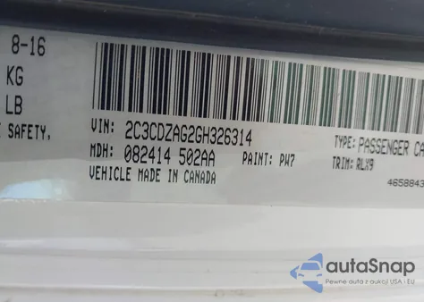 2016 Dodge Challenger Sxt Plus from USA, damaged, VIN 2C3CDZAG2GH326314
